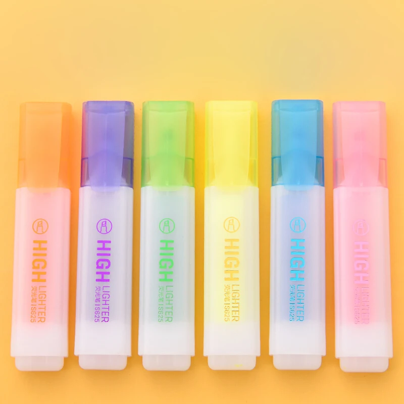 

Deli 1PCS Lovely 6 colors Highlighter Cartoon Cute Creative Candy Colored Pens Highlight Marker Pen Student Stationery Supplies