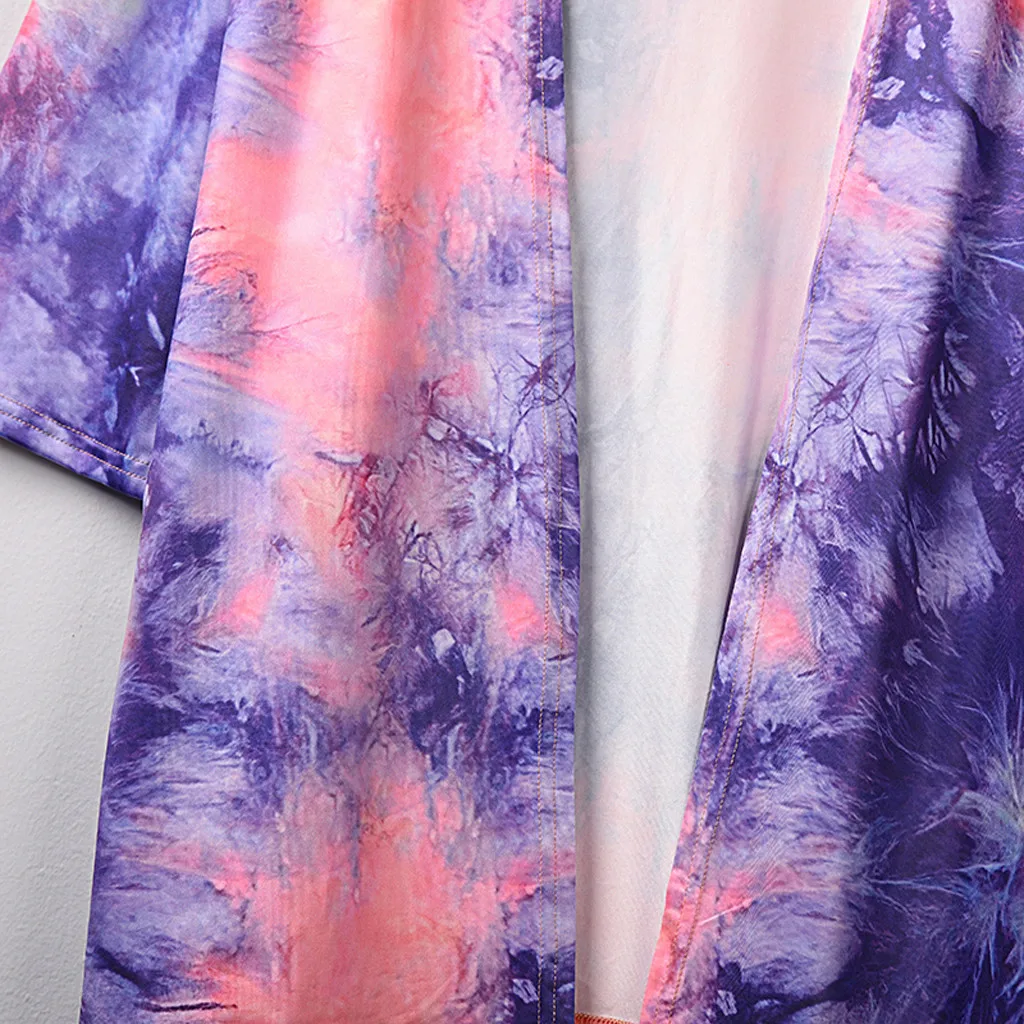 

Women Printing Chiffon Beach Kimono Long Cardigan Blouse Shawl Smock Tops