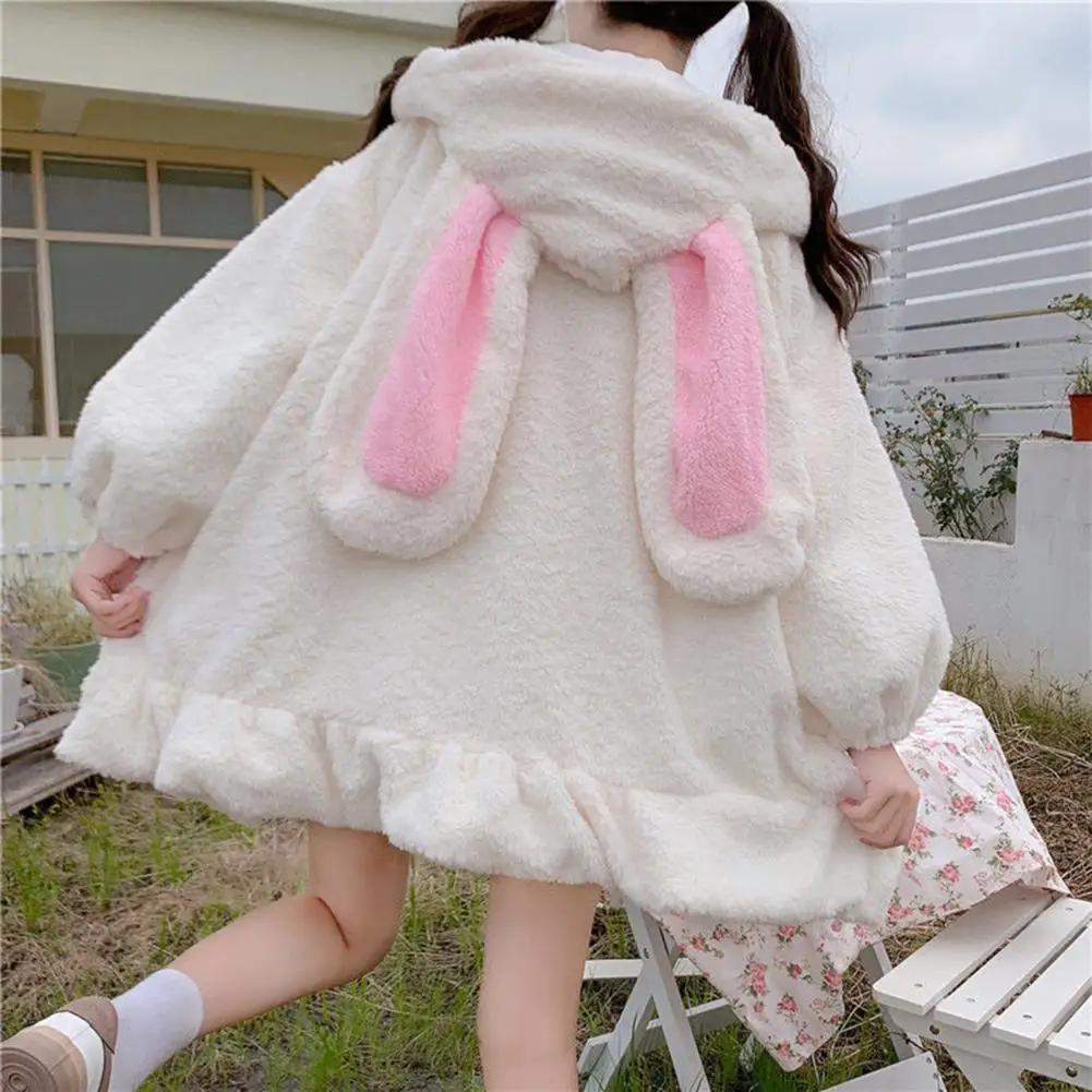 

Long Sleeve Stylish Girl Oversized Bunny Ear Hoodie Coat Breathable Bunny Hoodie Cute design for Party