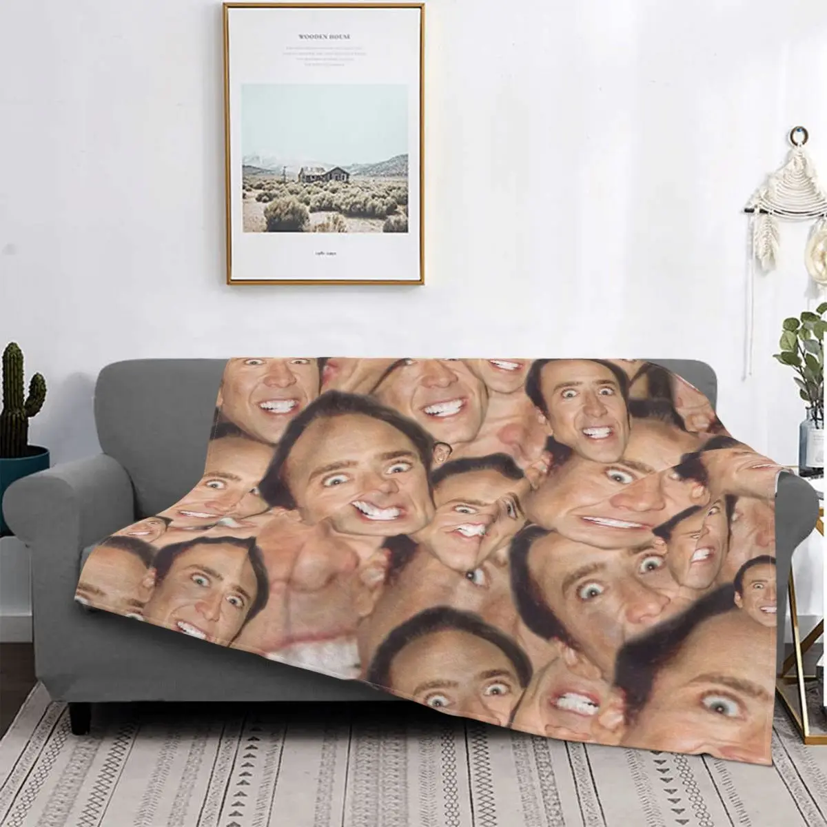 

Funda de cama a cuadros con diseño de Collage, colcha, cobertor de piel con diseño de cara de jaula de Richard
