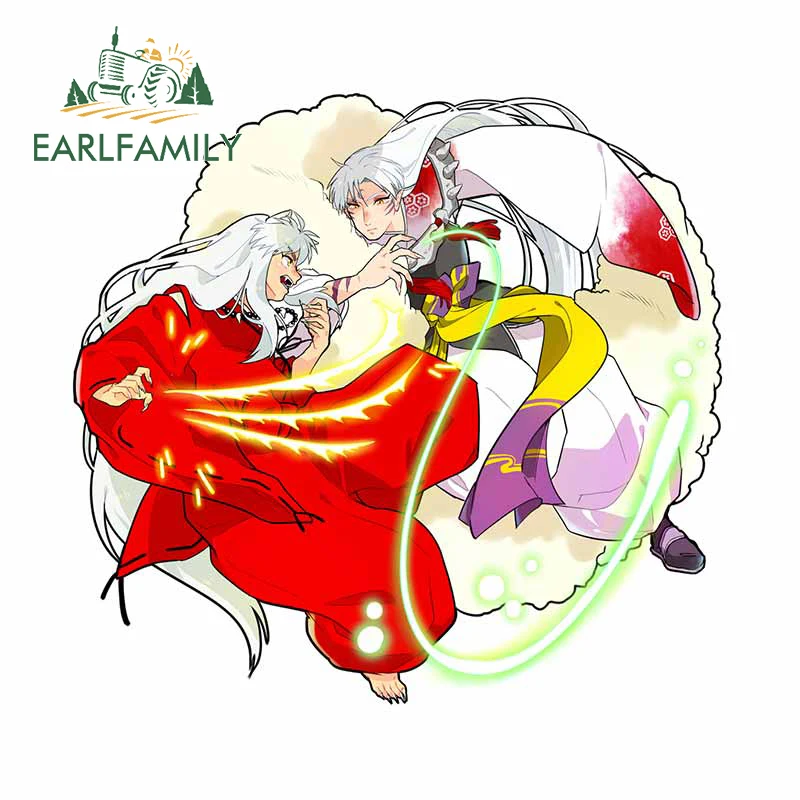 

EARLFAMILY 13cm x 12.4cm for Inuyasha Sesshoumaru Decal Personality Cartoon Car Stickers Surfboard Cartoon Waterproof Decoration
