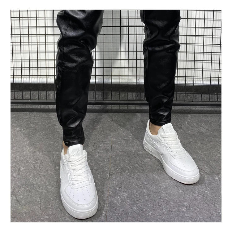 

New Arrivals Winter Thick Warm PU Leather Pants Men Clothes 2021 Simple Big Pocket Windproof Casual Trousers Black Plus Size 40
