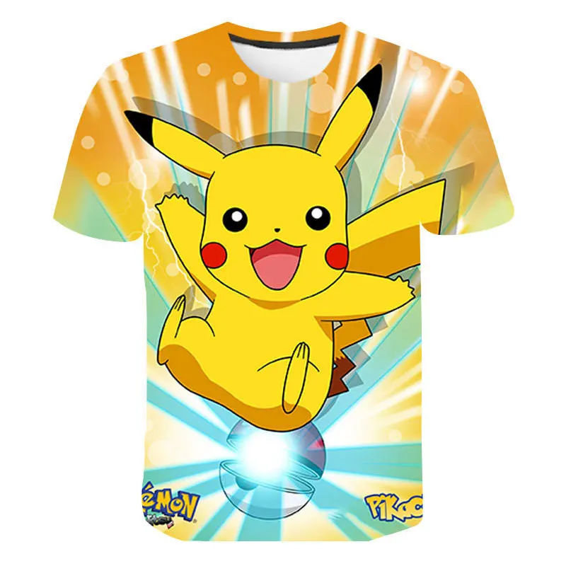 

The latest Pokmon series 3D printed T-shirt boy girl wild face casual O-neck short sleeve Cosplay funny T-shirt Pokemon