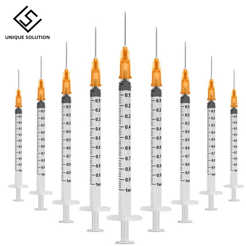 Одноразовый шприц для пластиковой промышленности 1 мл с иглами куб. См стерильные