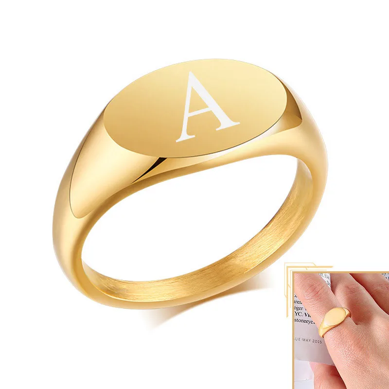 

KOtik 2023 New Fashion Customize Wedding Ring for Women Punk Vintage Gold Color Stainless Steel Ring Jewelry Gifts