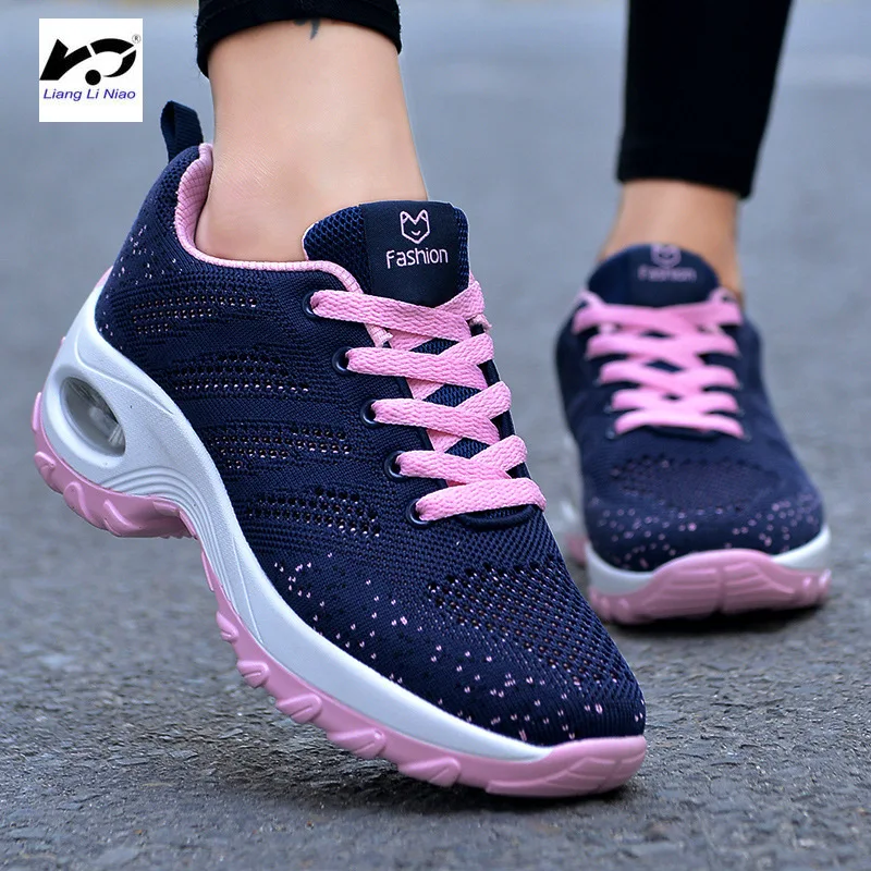 

Spring 2020 Mesh Women's Shoes Flat Casual Shoes Breathable Platform Air Cushion Shoes luxury shoes women designers
