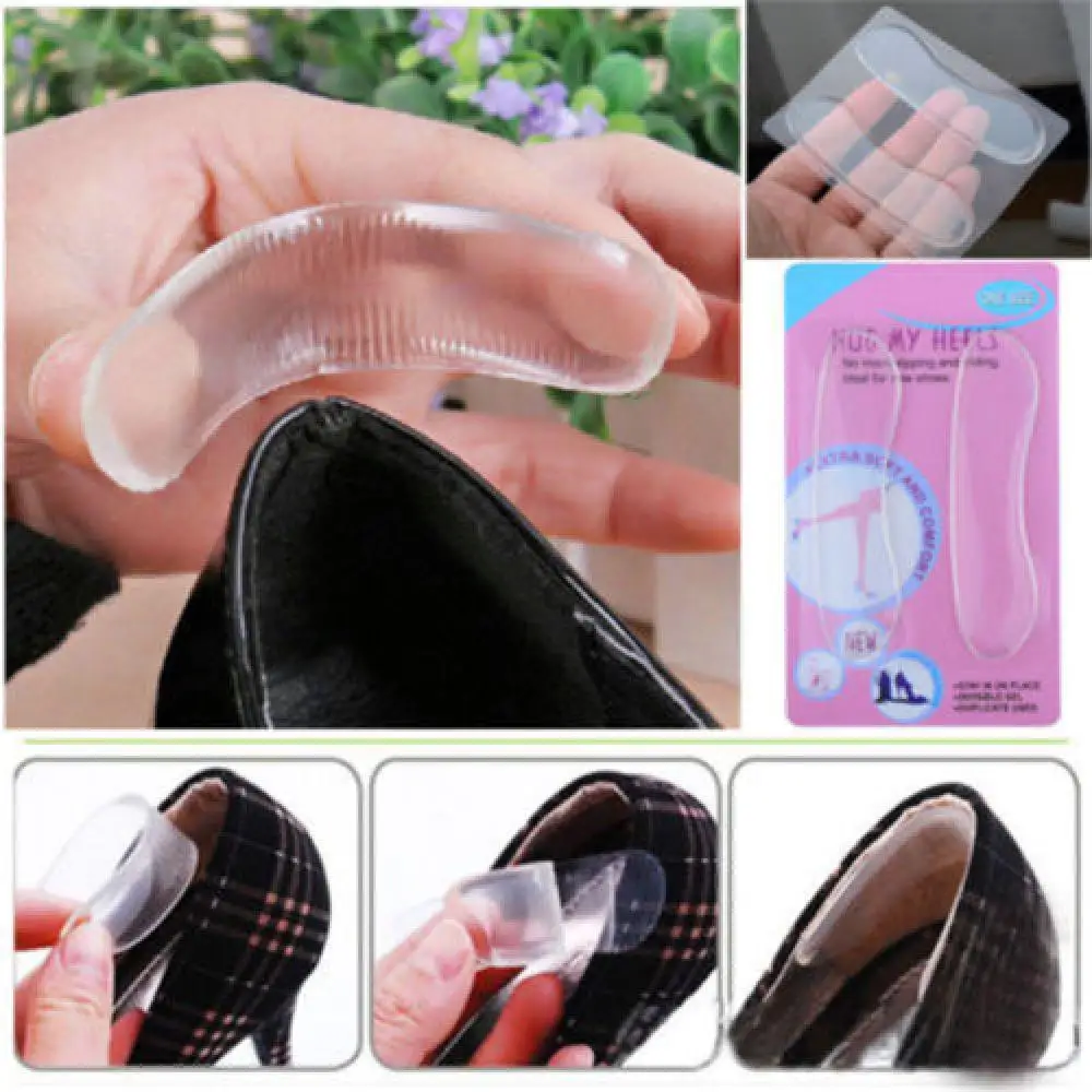 

1Pair Women Fashion Silicone Gel Heel Cushion Protector Shoe Insert Pad Insole Reduce Pain Best Gift