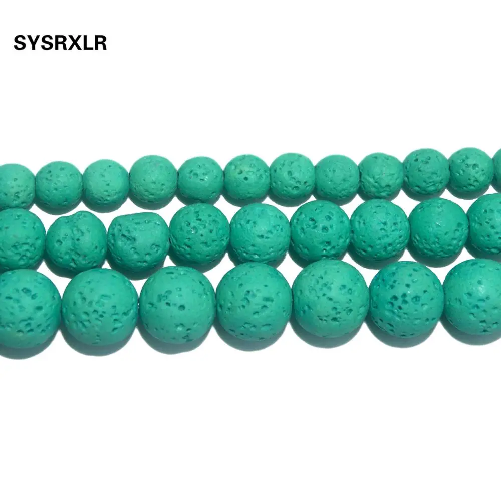 Оптовая продажа Натуральный камень зеленого цвета из лавового камня бусины 6/8/10