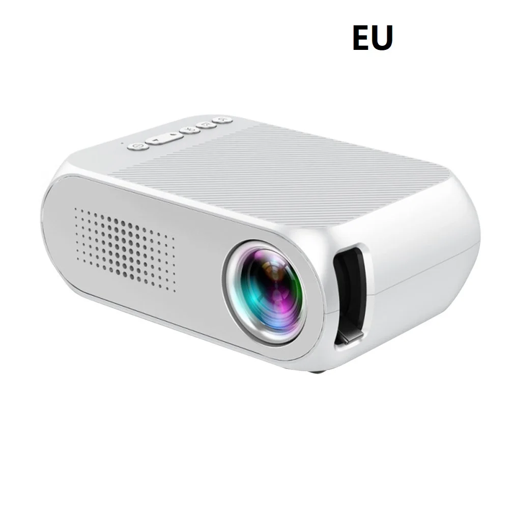 White EU Plug Мини проектор Обновление Портативный светодиодный проектор Аудио HDMI USB Мини проектор домашний кинотеатр медиаплеер проектор - Цвет: White EU Plug