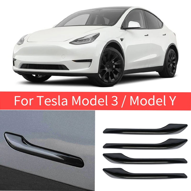 

Чехол для ручки двери автомобиля Tesla Model 3 / Model Y, наклейка для модификации автомобиля, устойчивая к царапинам, подходит для 4 шт., Защитная пленка для ручки двери