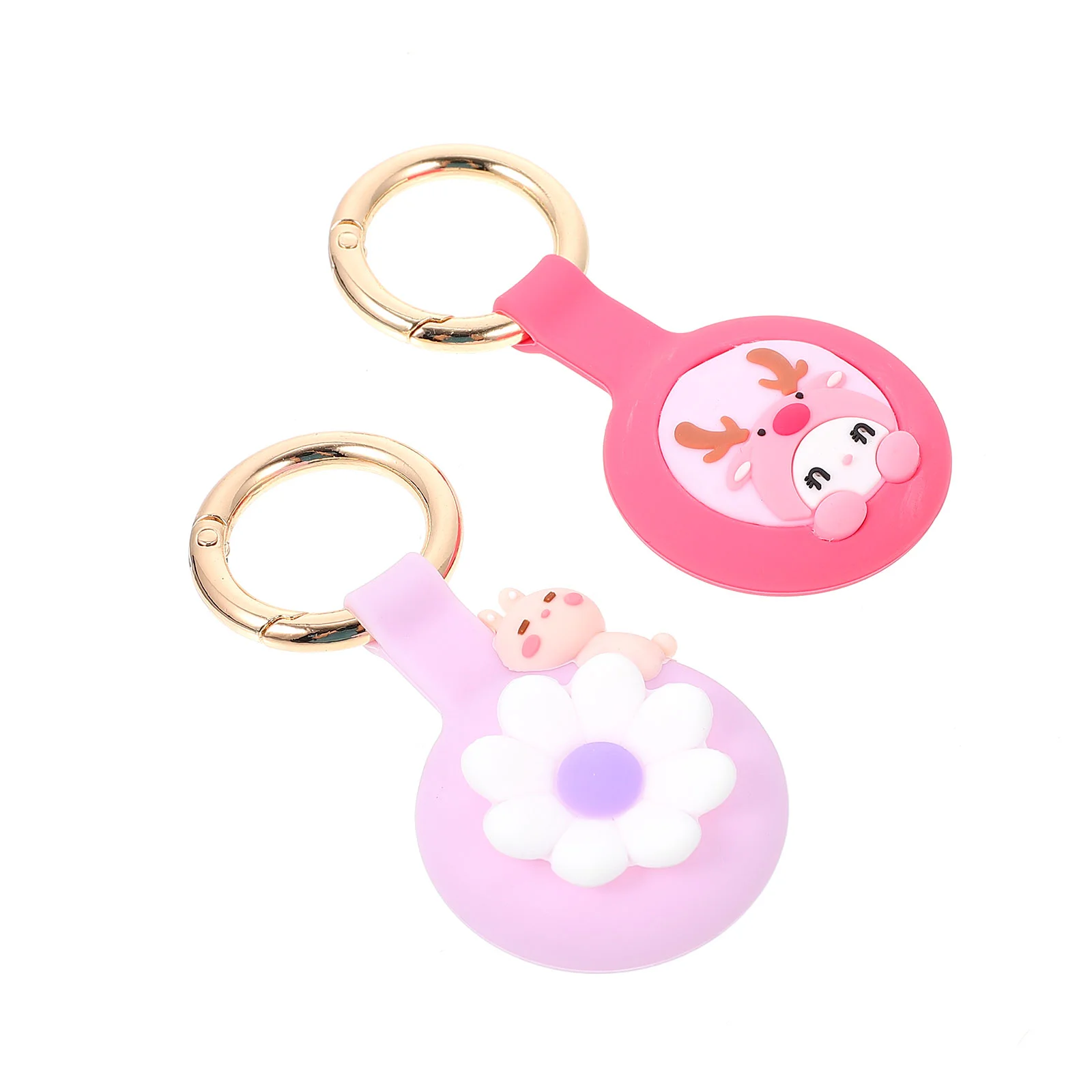 

2Pcs Cartoon Smart Locator Protective Sleeves Keychain Compatible for Airtag