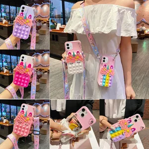 coin purses wallet silicone case for oppo f5 f7 f9 r15 r9s realme 3 5 5i 5s 6 6i 7 8 pro xt x2 pop fidget toys push bubble cover free global shipping