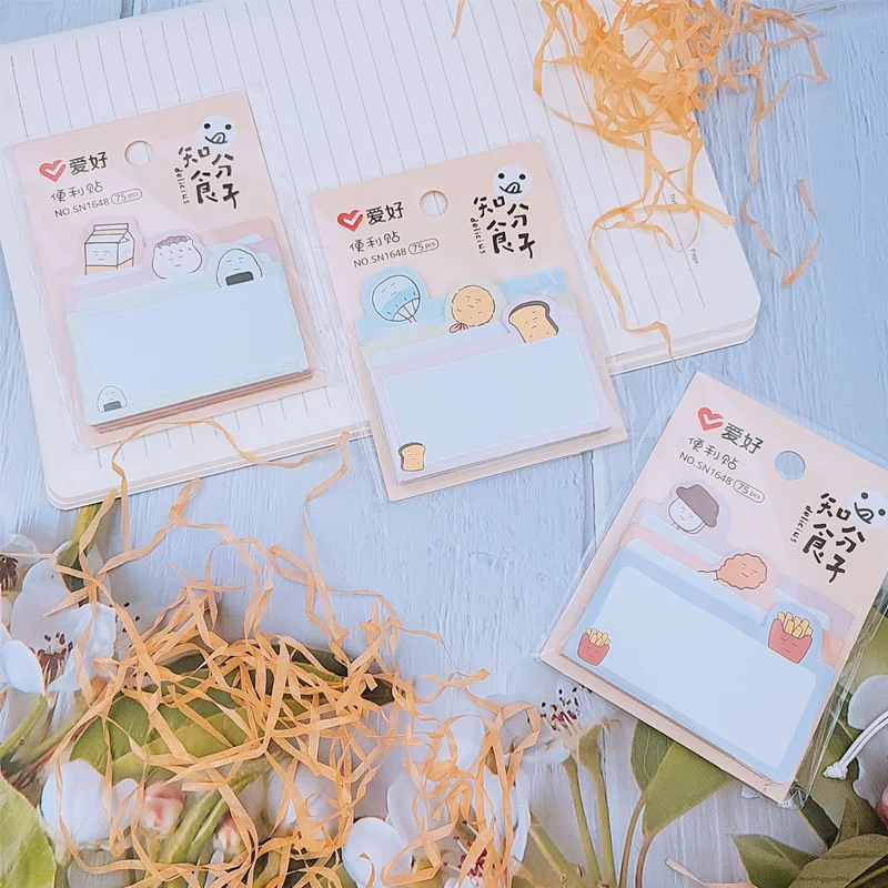 

1pc AIHAO SN1648 Pad Notes Sticky Note Ahesive Kawaii Food Memo Pads Office School Stationery