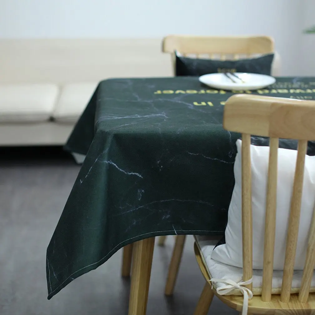 

Nordic Polyester Cotton Casual Table Cloth Color Marble Pattern Tablecloth