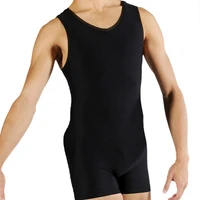 mens vest gymnastics leotard bodysuit sleeveless stretchy breathable jumpsuit unitard gym dance wear competition costume cotton