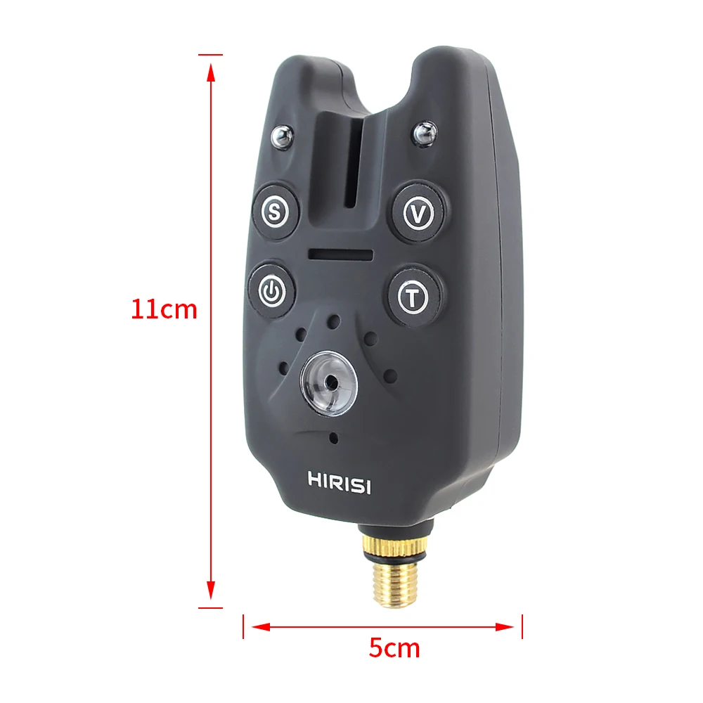 2 Pieces Carp Fishing Bite Alarm with Volume Tone Sensitivity Control LED Indicator B1101
