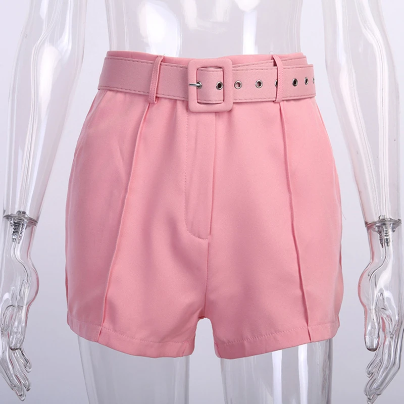 

2021 Summer New Casual Comfortable Elegant All-match Shorts With Belt Women's Shorts Slim Wide Leg Shorts