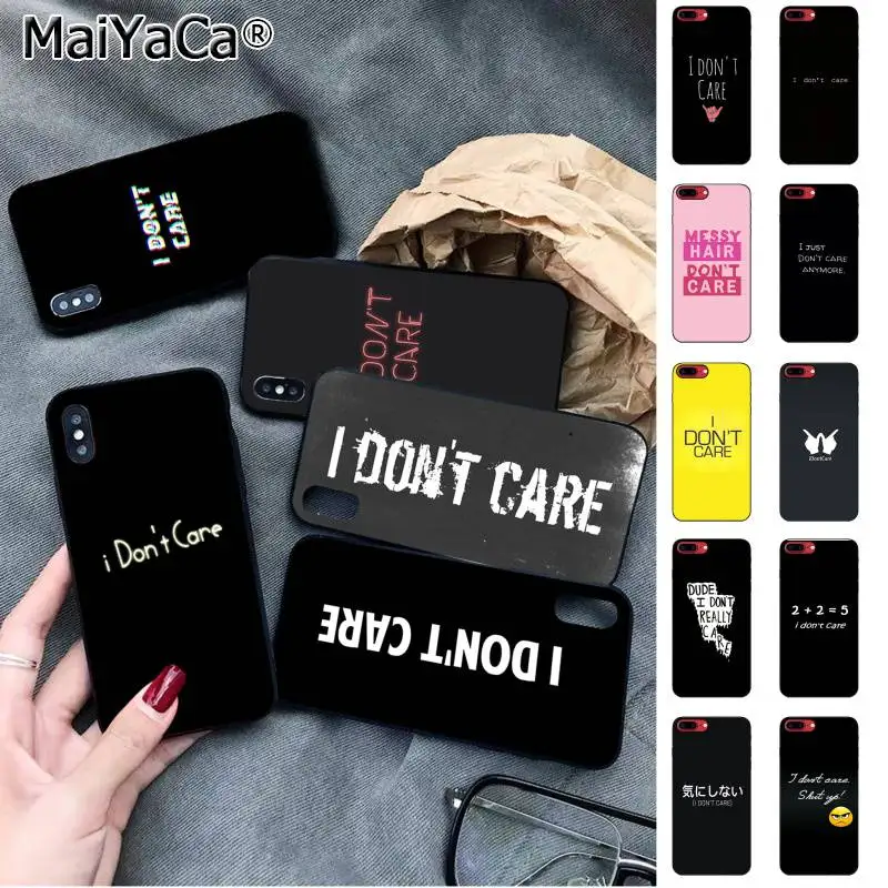 MaiYaCa чехол для телефона с надписью I't care iphone SE 2020 11 pro XS MAX 8 7 6 6S Plus X 5|Бамперы| |