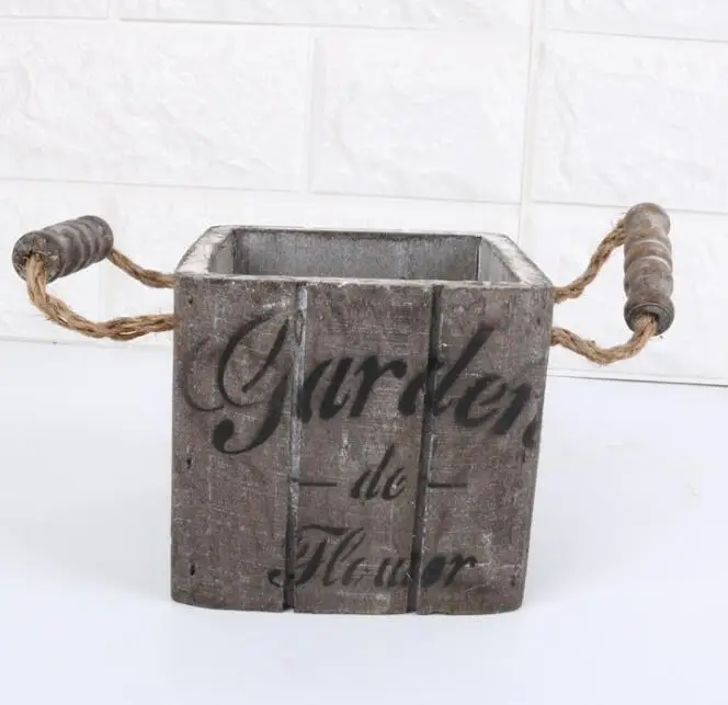 Горшок для садового растения старинный деревянный цветочный горшок корзина