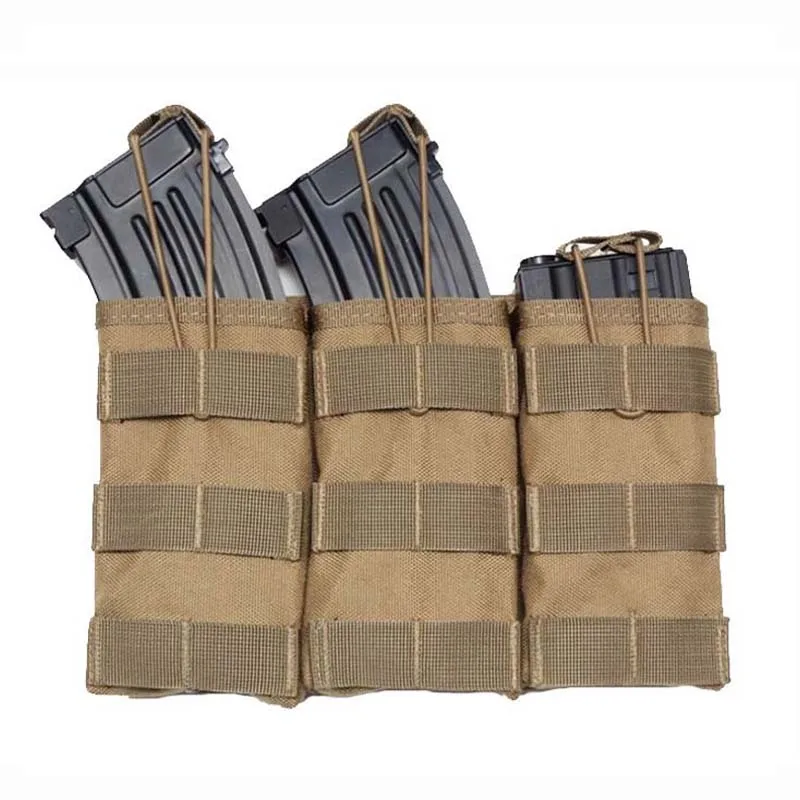 Tan Triple Mag Bag Хорошее военное снаряжение тактический жилет Пейнтбол охотничий жилет тактический, для жилета, для страйкбола Спорт на открытом воздухе CS Wargame боевой Перевозчик жилет - Цвет: Tan Triple Mag Bag