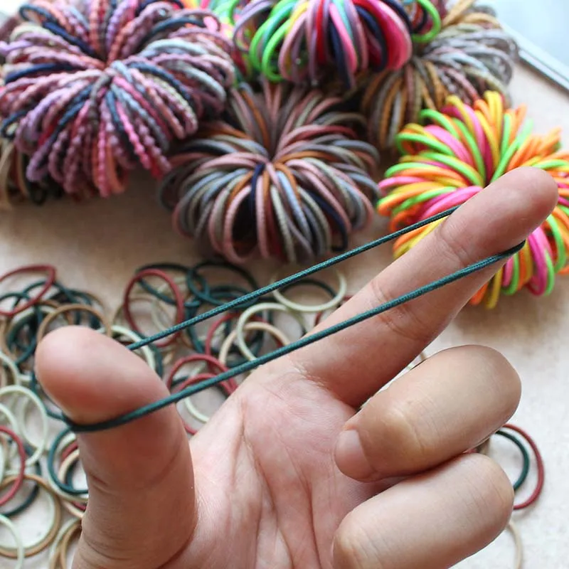 100 шт. / лот 3СМ Аксессуары для волос девочек Резинки Scrunchy Эластичные резинки Детские головные уборы Декорации Завязки для волос Гумка для волос на.