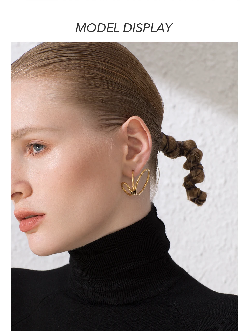 ENFASHION Многослойные Круглые серьги-гвоздики для женщин, золотые панковские геометрические серьги из нержавеющей стали, модное ювелирное изделие E191116
