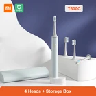 Оригинальная звуковая электрическая зубная щетка Xiaomi Mijia T500C 4 насадки для кистей с коробкой для хранения Беспроводная Индукционная зарядка подарочная упаковка