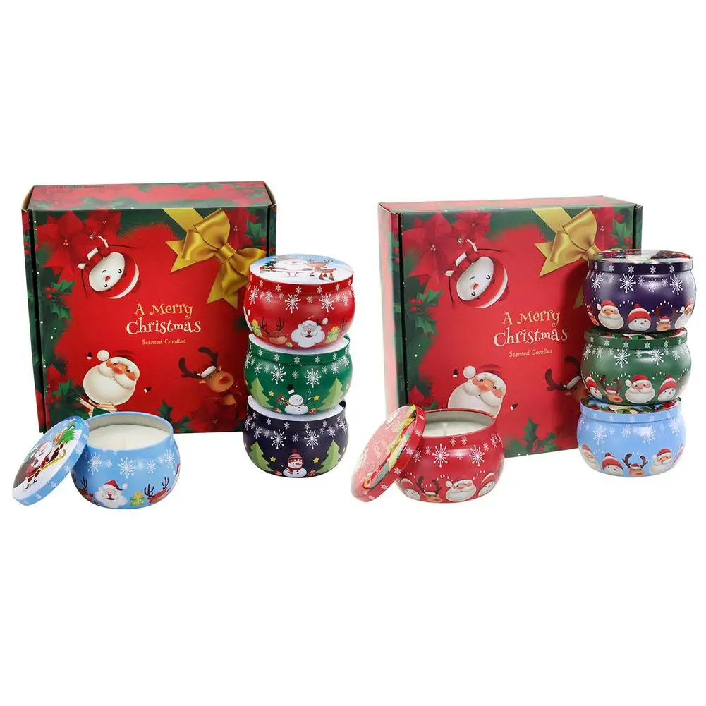 

Christmas Aromatherapy Candles Set 4.4oz Christmas Scented Candle Natural Soy Wax Aroma Candle For Christmas Thanksgiving Day