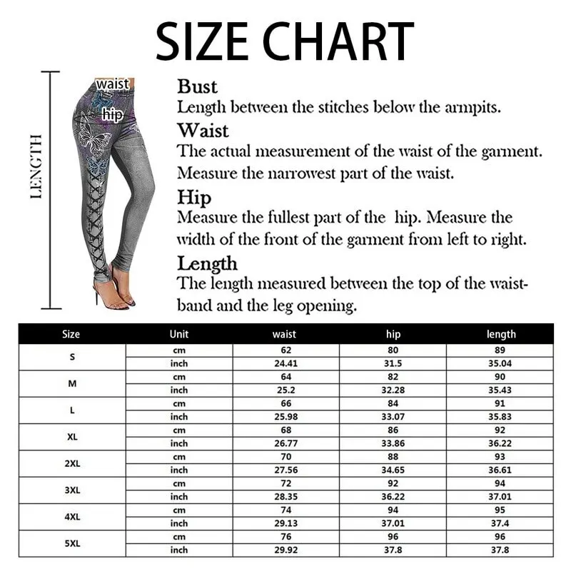 

Fashionable New Lady Imitation Color Printing High Waist Skinny Denim Leggings Stretchy Jeggings Pant