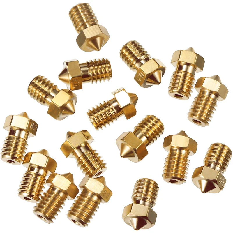 100pcs V5 V6 Nozzle 0.4mm 0.3mm 0.2mm Copper 3D Printers Parts Extruder Threaded 1.75mm 3.0mm Filament Head Brass Nozzles Part