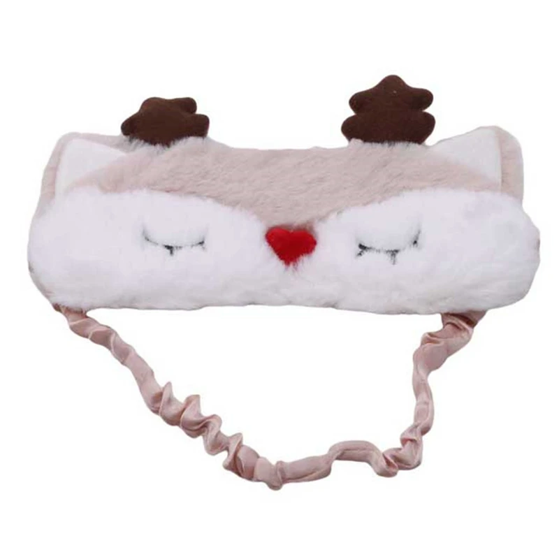 Милый чехол для глаз с животными новогодний олень зимняя мультяшная плюшевая