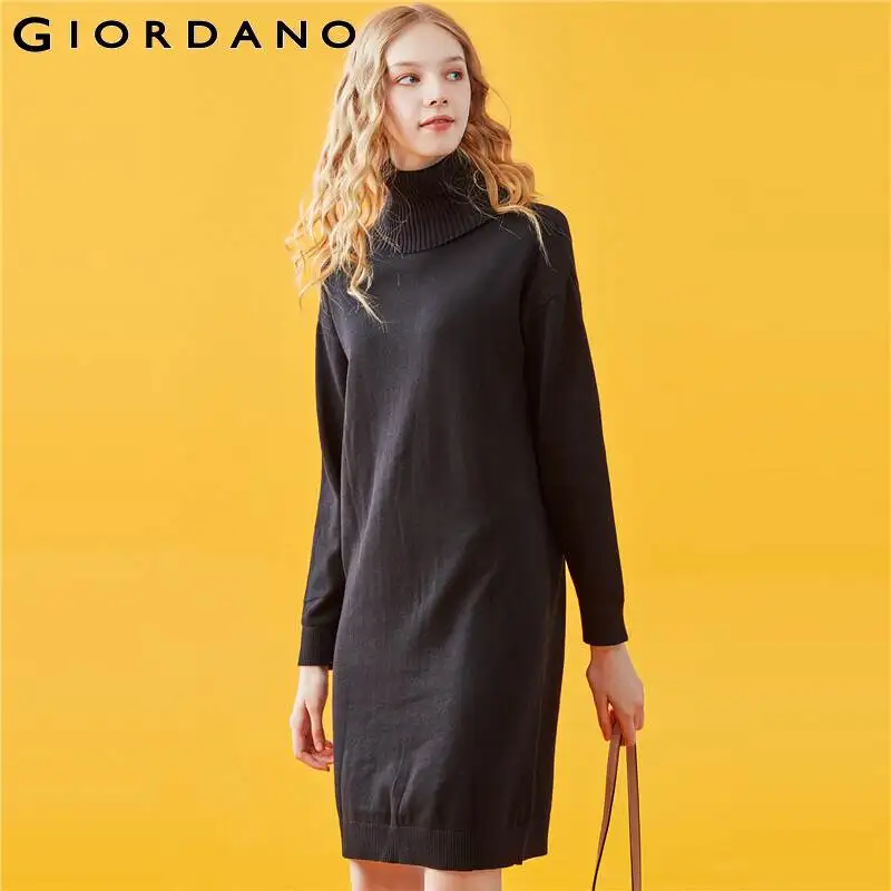 Giordano женское трикотажное платье с высоким воротом