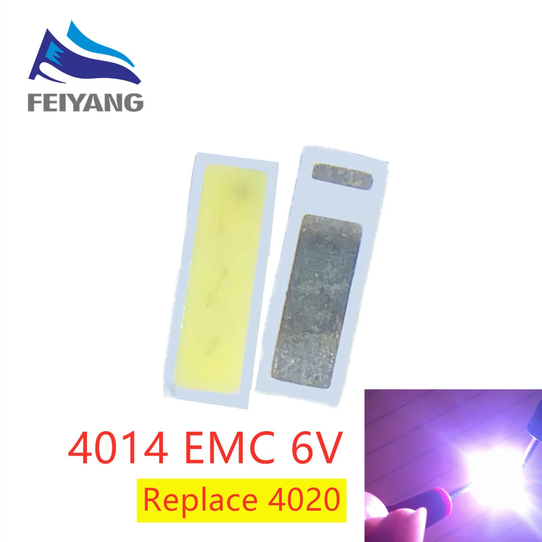 100 шт. Сеул 4014 SMD СВЕТОДИОДНЫЙ ные бусины холодный белый 1 Вт 6 в 4020 мА для ТВ/ЖК
