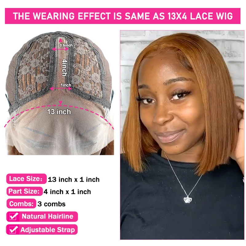 

Brazilian Highlight Wig Colored Lace Front Wigs Bob Ginger Blonde Lace Front Human Hair Wigs Transparent Lace Straight Red Wigs