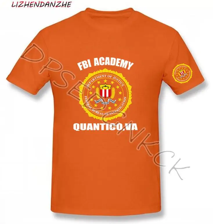 Мужская футболка с принтом ФБР Академия количеко ва полиция Соединенных Штатов