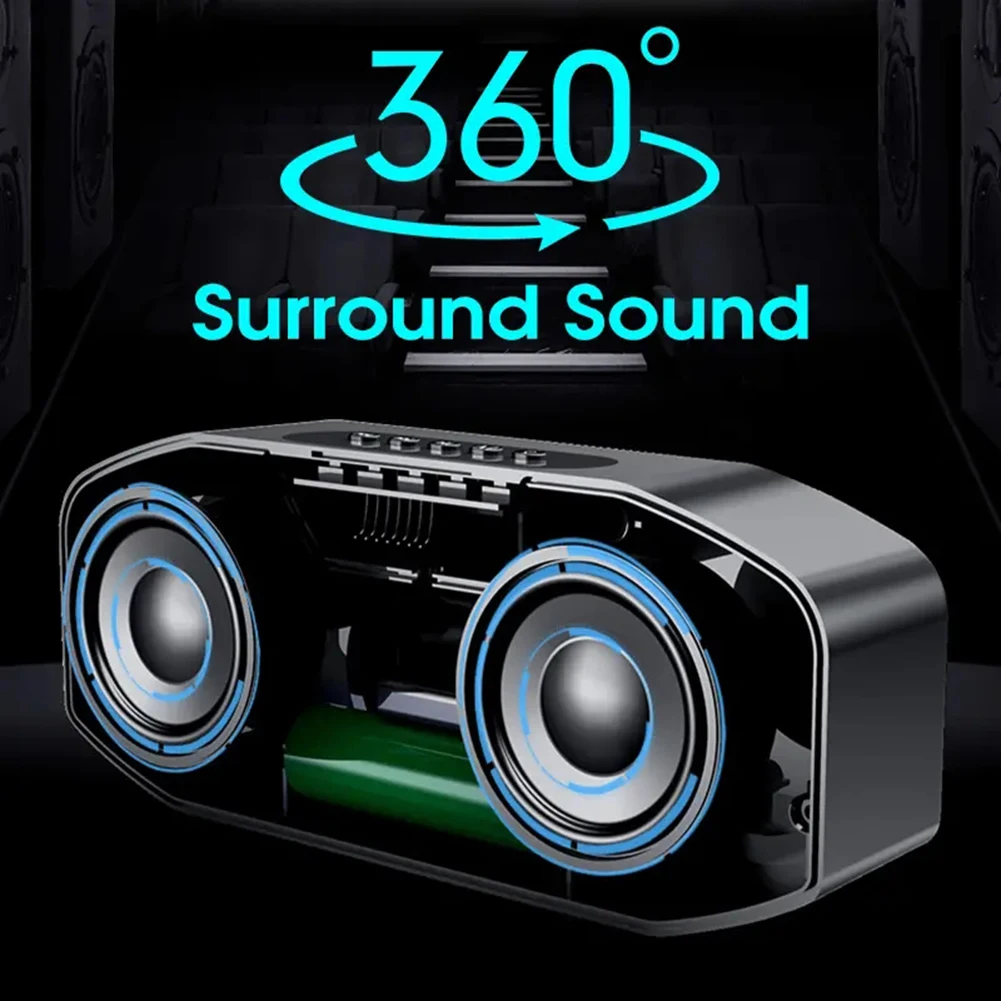 Беспроводной Bluetooth аудио двойной динамик с светодиодный дисплей FM радио