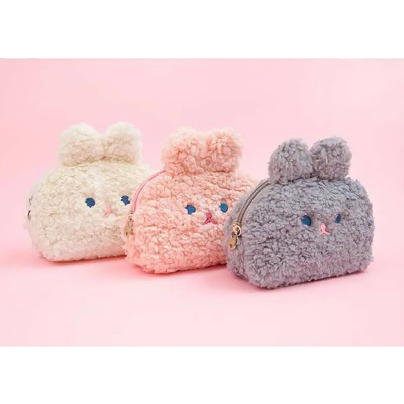 Женские плюшевые косметички в виде уродливого кролика маленькие