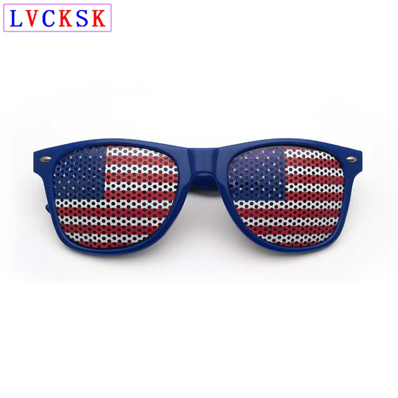 Rivets US National flag Spectacles Vision Care Wearable Corrective Glasses Improver Pin Hole Glasses Anti-fatigue Eye Protection