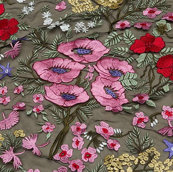 

Высококачественная Водорастворимая Ткань с цветочной вышивкой, ткань для рукоделия, сделай сам, платье, свадебное платье, чонсам, шитье