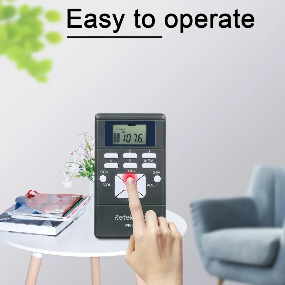 Retekess PR13 Portable Stereo FM Radio Pocket Digital Clock Receiver for Large Meeting Church Simultaneous Interpretation | Электроника