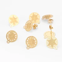 20pcslot 13 5mm gold tone star stainless steel earring studs round w stoppers wedding earring diy accessories