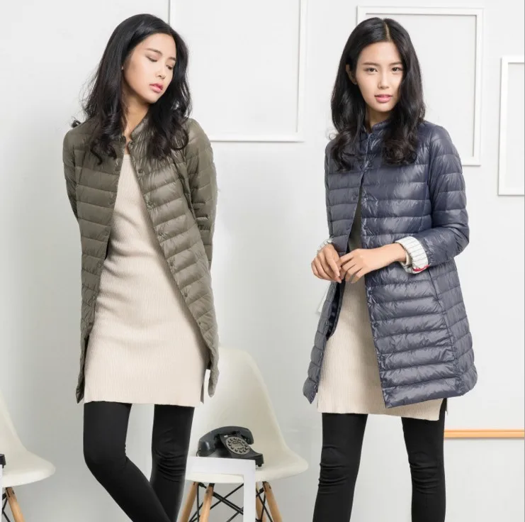 

Slim Women Long Warm Casual Coats Jackets Warm Woman Warm Parka Portable Solid Ultra Light Duck Warm Jacket Fashion Outerwear