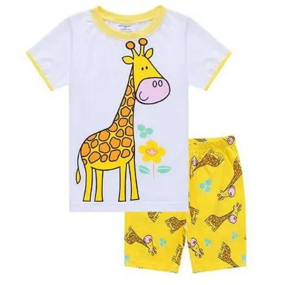 Нижнее белье с рисунком жирафа Домашняя одежда хлопковый комплект для детей