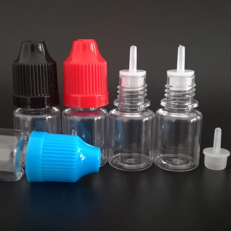 500pcs 5ml Small Empty Refillable Bottles With Childproof Caps PET Dropper Bottles