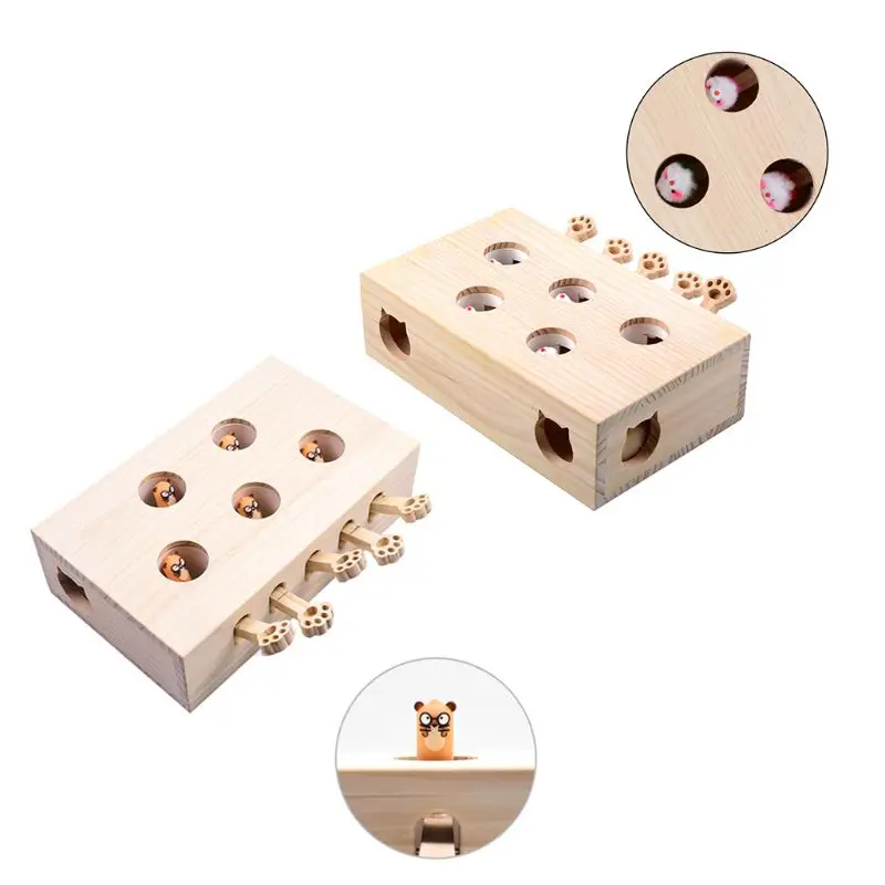 Домашнее животное хомяк кошка Охота игрушка с 5 отверстия Мышь отверстие кошки