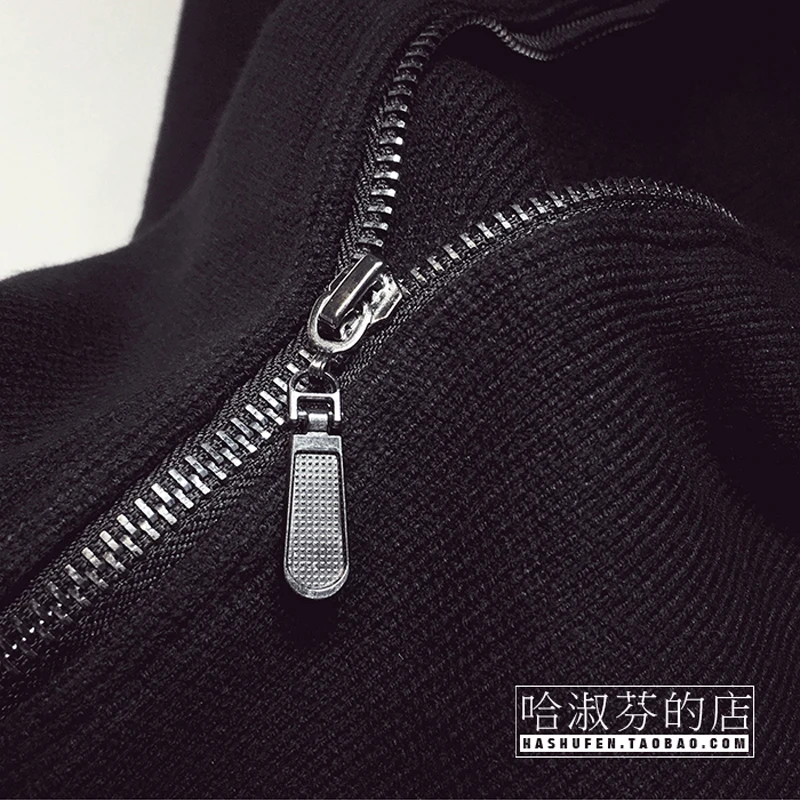 

New 2020 Korean Thick Cardigan Zipper Sweater Coat Autumn Winter New Women's Turtleneck Fake Two Piece Knit Sweater Coat