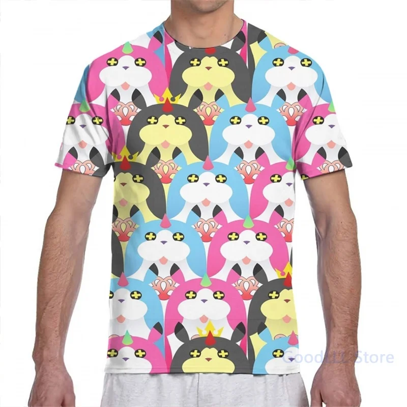 Мужская и женская футболка Meow-Wow модная с рисунком по всей длине топы для