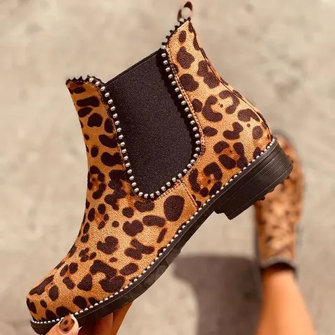 

Женские ботильоны на низком каблуке, женские ботинки, Осенняя обувь из искусственной кожи, женская обувь