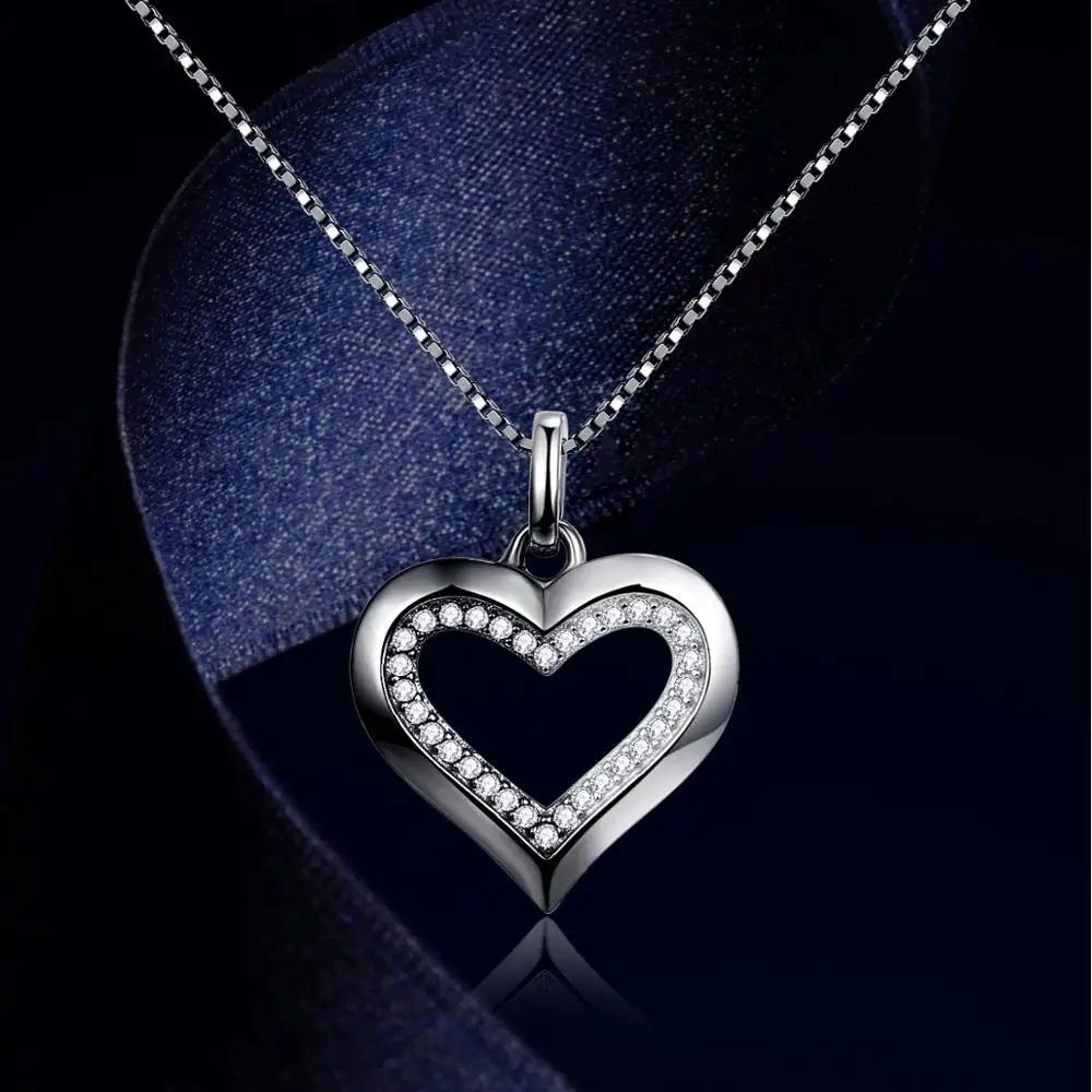 BONLAVIE 925 пробы Серебряное бриллиантовое ожерелье в форме сердца для женщин