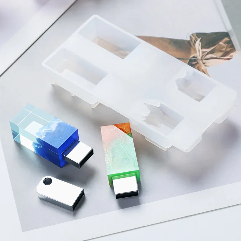 

Handmade DIY Crystal Resin Glue Mountain Peak Mold Ocean Micro Landscape U Disk Silicone Mold Epoxy Trays For Resin Art